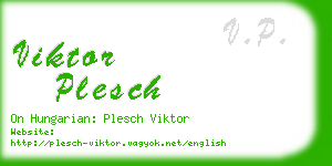 viktor plesch business card